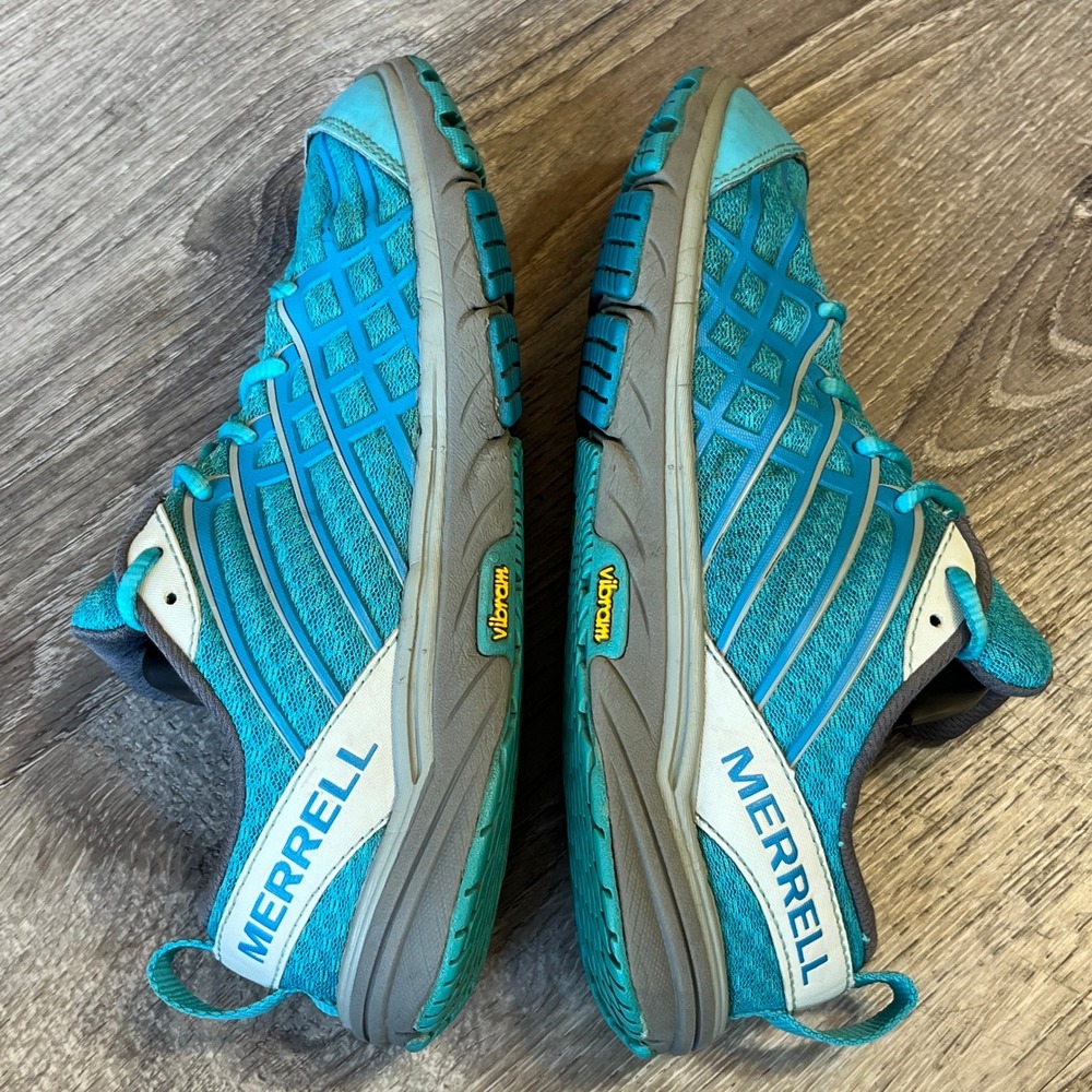 Merrell Bare Access Arc 2 Aqua Blue Trail Running Shoes Vibram J58082 Womens 6.5